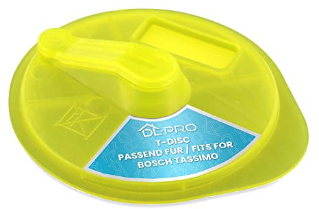 DL-pro disco de limpieza T-Disc amarillo para Bosch Siemens 17001490 00576836 compatible con Tassimo cafetera de cápsulas para limpieza y descalcificación automática