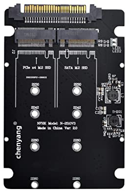 chenyang M.2 NVME/NGFF SATA SSD auf U.2 SFF-8639 2 in 1 Kombi Festplattenkonverteradapter (NVME auf SATA funktioniert Nicht)