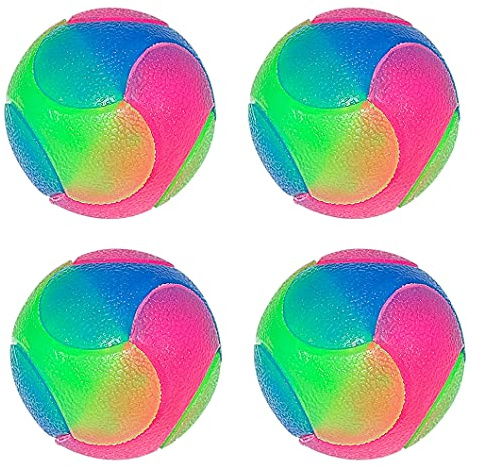 Rolin Roly Leuchtend Glow ball Blinkender Hundeball und Spielzeug für Hunde (4PK Smooth Ball)
