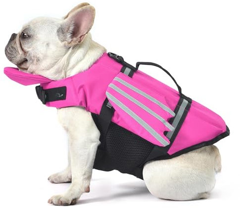 Giubbotto salvagente per cani e animali domestici, salvagente salvagente salvagente con manico per nuoto, piscina, spiaggia, canottaggio, per cuccioli di taglia piccola, media e grande