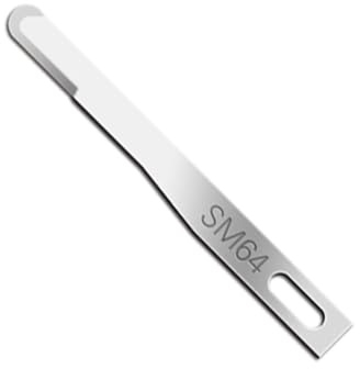 Swann-Morton 5904 - Lama per bisturi chirurgica in acciaio inox, sterile, misura #SM64, confezione singola
