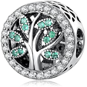 Charm Arbre de Vie Fortune Famille en Argent 925 - Les Folies pour Pandora, Argent sterling, Zircone cubique