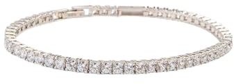 Amoonìc Damen Tennisarmband Match aus 925er Silber oder vergoldet | Mit Zirkoniasteinen, Personalisiert mit Gravur, Geschenk für Sie
