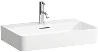 LAUFEN VAL Aufsatzwaschtisch, 3 Hahnlöcher, ohne Überlauf, US geschl. 650x420mm, H8162840001581, Farbe: Weiß