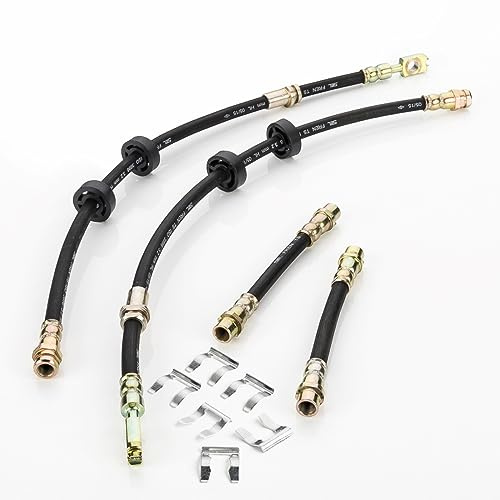 LST 4x Bremsschlauch Set vorne hinten + Halteklammer Polo 9N 6L I