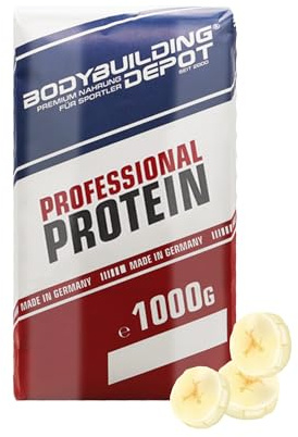 Bodybuilding Depot® Professional Mehrkomponenten Protein Pulver, 89% Proteingehalt, hohe biologische Wertigkeit, 1kg (Banane)