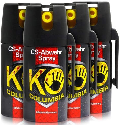 Columbia KO CS hochdosiertes Abwehrspray - Sicheres Gefühl unterwegs - Made in Germany - 80g Reizstoff CS wirkungsvolles effektives Verteidigungsspray - bis zu 1-1,5 m Reichweite