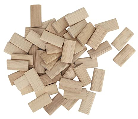 Holzdübel set 50 pcs Domino-Zapfen 6 x 40mm Verbindung Hölzern Unsichtbarer Stecker Dübel aus Buche für Tischler und Amateure DIY Möbel