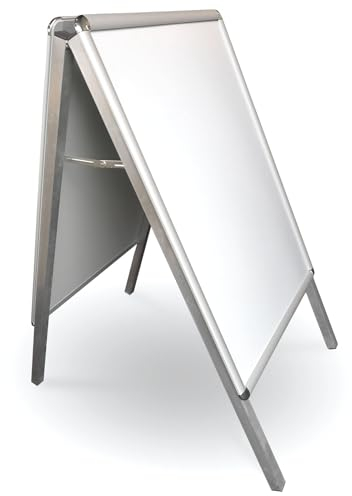 Viscom Kundenstopper STROGET - Werbeaufsteller aus Metall mit Whiteboard-Oberfläche - beidseitig nutzbar - Gehwegaufsteller mit Schutzfolie und hoher Standfestigkeit - Infoständer DIN B2