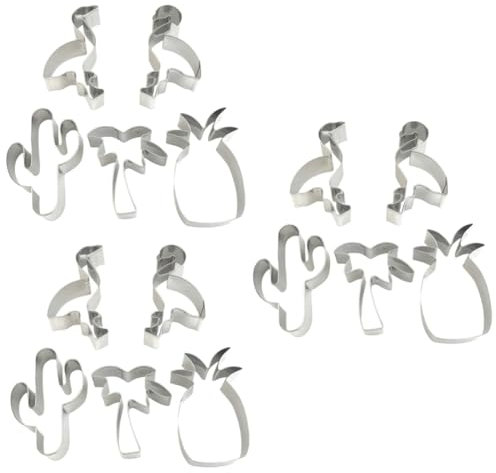 Amosfun Lot De 15 Emporte-pièces En Forme Dananas De Formes Variées Pour Biscuits Flamants Roses Pour Pâtisserie Fondante
