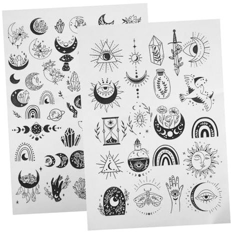 Operitacx 2 Blätter Stickmaterial DIY-Bastelarbeiten Kreatives Muster Stickereimaterialien Weiche Stickerei Materialien Sticken und nähen stickpapier zerreißbares Stickvlies Nähzubehör Black