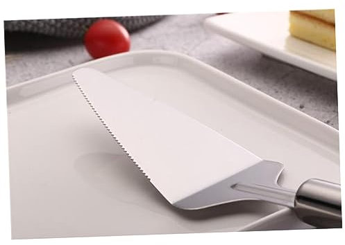 Amosfun herramienta para hornear pala de pastel pala de queso raspador de acero inoxidable Silver