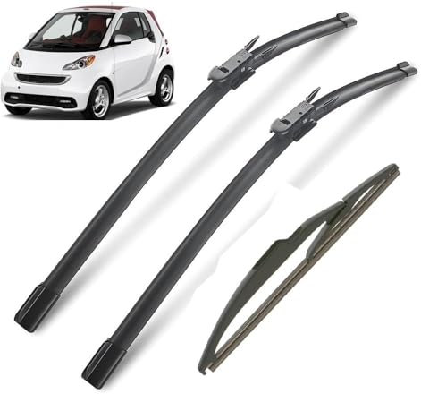 QVBGFF 2 pièces Essuie Glaces Avant Voiture,pour Smart ForTwo W451 Coupé 2007-2014,durables Vision Claire, Conduite sûre,Kit Remplacement