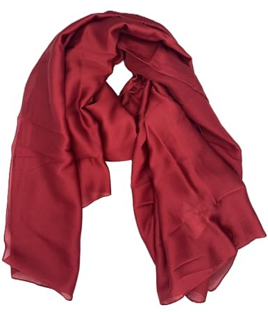 Halstuch / Stola Schneiderei A.Caracciolo 100% Seide, bordeaux, Einheitsgröße