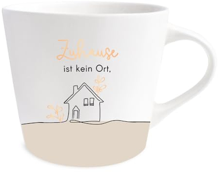 Grafik-Werkstatt Kaffee-Tasse mit 100% Echtgold | Porzellan Tasse | 420 ml | Zuhause, Weiß-schwarz