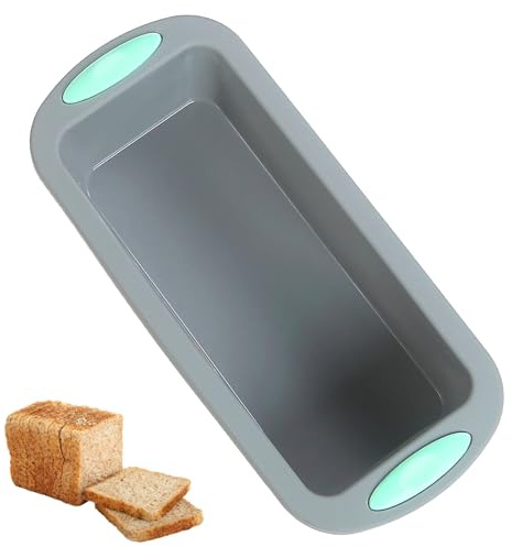 Brotbackform Silikon, 27,8x12,1x6,3cm, Hellgrau Kastenform Kuchen Silikon Backform, Wiederverwendbare silikon Backform Rechteckig, Kastenform Kuchen, Für Gebäck, kuchen