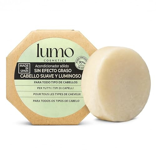 Acondicionador Sólido Natural | Karité, Argán & Aceites Esenciales | Sin Sulfatos ni Parabenos | Hidratación Profunda Sin Efecto Graso | 80g | Vegano & Orgánico | Lumo Cosmetics