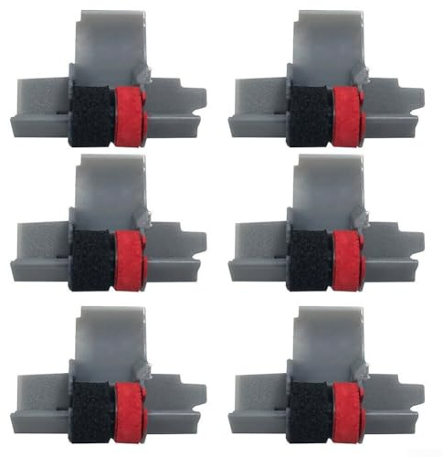 6 Pack Ribbon Ink Roller, IR-40T Black And Red Calculator Ink Rollers For Calculator-Black/Red