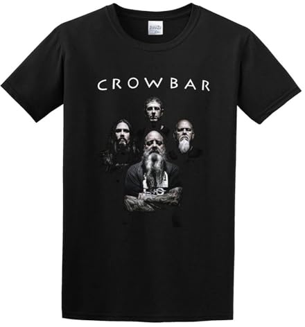 XXRR FASHION Men's Crowbar Band Cotton T Shirt L Black Black 3XL
