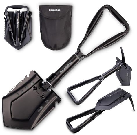 Semptec Urban Survival Technology Spaten: 7in1-Kombi-Klappspaten mit Säge, Spitzhacke, Axt, aus Carbonstahl (Survival-Spaten, Multitool, Schneeschaufel)
