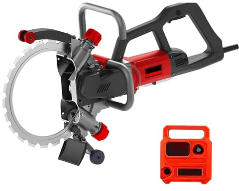 AXGCAA Toroidal Electric Concrete Saw, 9500W High Power Concrete Cutter Saw with Linkage Water Pump, Brushless Ring Wall Chaser, 270mm Cut Depth, for Stone Rebar Concrete Porcelain