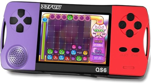 Handheld Games for Kids with 3.2 IPS Large Screen Built-in 216 Retro Video Games Portable Gaming Player with Rechargeable Battery Mini Arcade Electronic Toy Gifts for Boys Girls (Purple+Red)
