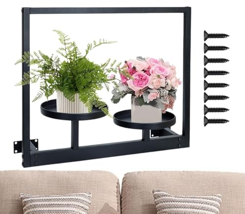 Yumneo Mensola per piante da parete, scaffale per piante, decorazione per la casa, per serra, cortile, appartamento, patio, giardino, interno, soggiorno, ingresso camera da letto
