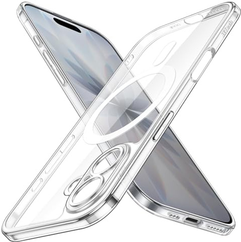 JETech Magnetische Dünn Hülle für iPhone 17, Klar | Kompatibel mit MagSafe, Kameraschutz, Ultradünnes Leichtdesign, Transparente Rückseite