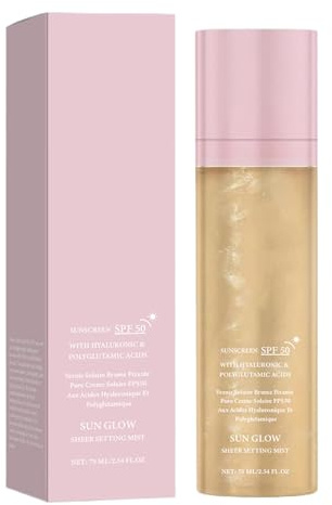 GkgWuxf Spray Fixateur Maquillage SPF, Visage Protection Solaire 75ml, Hydratant Protecteur Peau Résistant Vacances Sport Natation Randonnée Plein Air