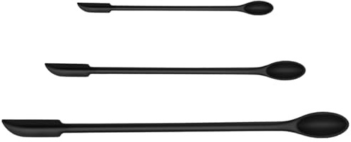 3pcs Mini Silicon Spatula Sets, Small Spoons and Jar Scraper Long Handle Tiny Stirrer for Jam Jar Pot Cosmetic Makeup Narrow Can and Thin Bottles Honey Butter Liquid Get Last Drop from Food Bottles