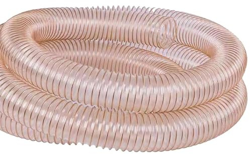 Heavy Duty Clear PU Dust Collection Hose with Steel Wire Coil – Flexible Vacuum Hose for Woodworking Sanders & Shop Vacs Fits 1-13 Inch Ports (ID 100mm x T0.6m x L100cm)