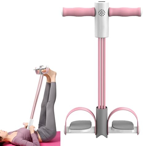 Bande de résistance fitness - Extenseur intelligent à 6 tubes, sangle d'entraînement robuste extracteur d'étrier, outil de fitness durable avec pédales, équipement d'entraînement assis pour la salle