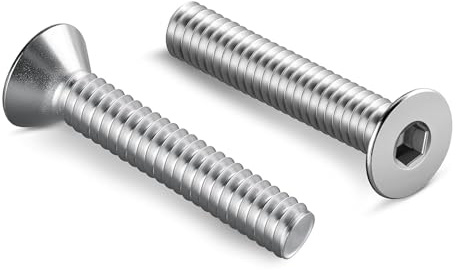 ORTAVA 100 Stück Senkkopfschrauben M4 x 20 mm, M4 Schrauben Innensechskant | Innensechskantschraube Senkkopf Edelstahl A2 V2A, DIN 7991/ISO 10642, Vollgewinde