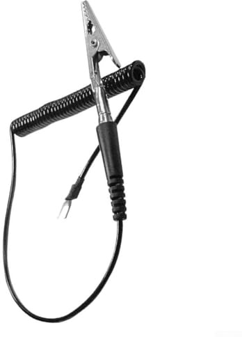 Antistatische Feder-Erdungsdrahtklemme für TS80 und TS100 Lötkolben, 1,5 m Erdungskabel mit Clip und U-Klemme, Metall-Erdungsclip für Elektronik