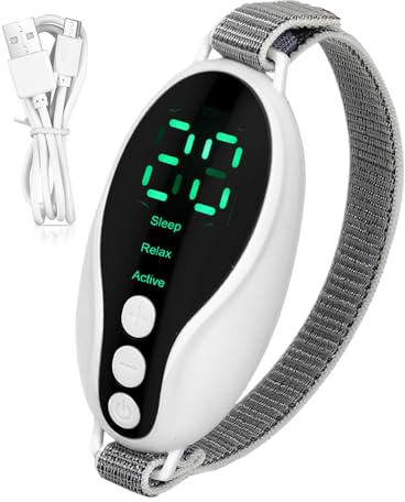 Dispositivo de ayuda para dormir – Máquina portátil de microcorriente EMS, diseño ligero recargable con calor de pulso, instrumento de del insomnio para adultos uso doméstico