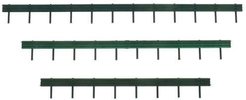 TOYANDONA 6pcs Mini Road Barrier for Train Diorama Micro Landscape, Dark Green Railway Model Fence Accessories for Sand Table Scenic Crafting and Model Railway Scene Decoration