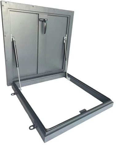 Egress Window Well Cover, Highly Sealed Basement Window Well Covers, Attic Basement Cellar Stairs Outlet Lid with Gas Shock Strut & Handle, Roof Viewing Window for Attic/Sun Room(L