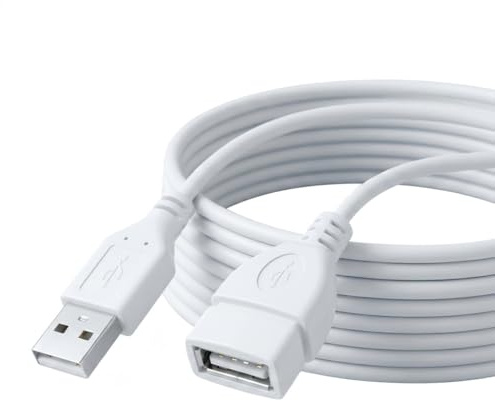 KFRS 5ft White USB Extension Cables – USB 2.0 Type A Male to A Female Extension Cable for Keyboard Printer