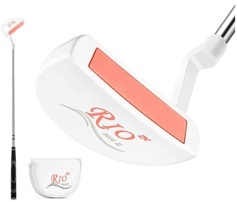 Putter da golf a 3,5 gradi con linea di vista per mazze da golf, asta di spinta per principianti e donne, include copertura per mazza da golf (rosa)