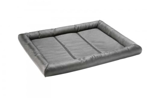 HUNTER Vermont Hundematte | Polyester, erhöhter Rand, rutschhemmende Unterseite, pflegeleicht, waschbar, Farbe: Grau, Größe: L