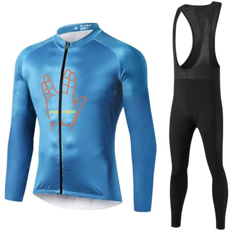 UGLY FROG Radtrikot Anzug Herren Winter Sport & Freizeit MTB Fahrradbekleidung Largarm Hemd Polyester Radsport Männer Hose Set