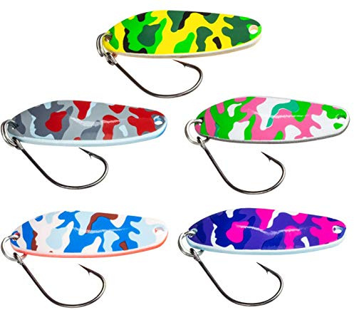 FISHN Trout Spoon Set – Blissi, Gewicht: 9 Gramm, Forellenköder, Forellenspoons, Forellen Köder zum Angeln auf Forellen, Saiblinge und Barsche (5-teilig)