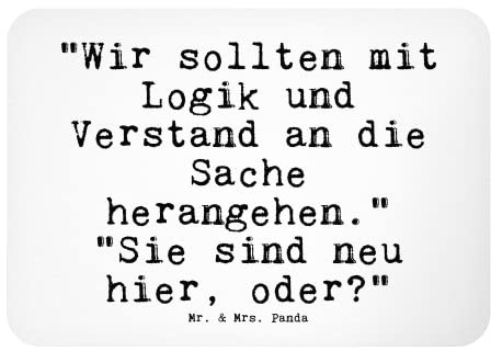 Mr. & Mrs. Panda Magnet Wir sollten mit Logik... - Geschenk, Arbeitskollege, Spruch Geschenke, Kühlschrank Dekoration, Kollegin, Zitate, lustige