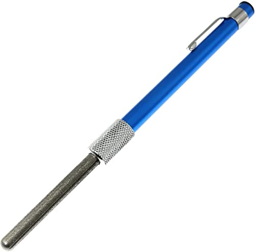 Cadie Glass and Crystal Saver File - Round Stemware Repair Pen with Diamond Coated Grit Rod - Polishing and Smoothing Glasses,Stones,Tiles | 1 Pack Blue - by