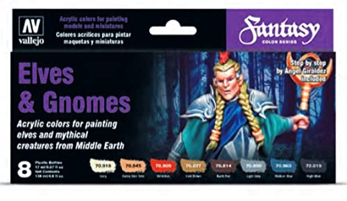 AV Vallejo Model Color Elves and Gnomes Set (x8), Model paints, VAL70242
