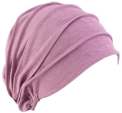 Uposao Chemo Kopftuch für Frauen, Baumwolle Bandana Turban Muslim Bandana Kopftücher Headwrap Hijab Bonnet Kopfbedeckung Schlafmütze Muslimisches Chemotherapie-Kappe Kopftuch,Lila