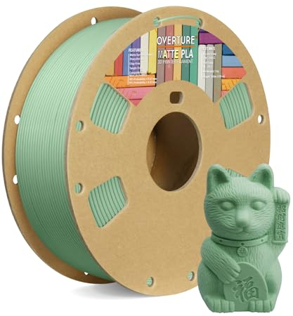 OVERTURE Mattes PLA-Filament 1,75 mm, Matte PLA Rolle, 1kg-Spule (2,2 lbs), Maßgenauigkeit +/- 0,02 mm, für 3D-Drucker (Hellgrün)