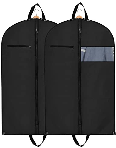 2er Set Premium Kleidersäcke mit Tragegriff und Schultergurt – hochwertige Anzugtasche Kleidertasche Business für Reisen und Aufbewahrung von Anzügen, Hemden Anzugsack Herren