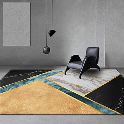 PHLCF Orientteppich, Kleiner Teppich, gelb, geometrisch, Wohnzimmer, Schlafzimmer, Büro, sicher, umweltfreundlich, langlebig, maschinenwaschbar, Wohnzimmerteppich, groß, 160 x 230 cm