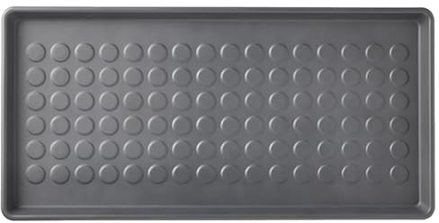 Home Stuff 2 Pack Heavy Duty Floor Protection Tray, Plastic Utility Shoe Mat for Indoor and Outdoor Use, Muddy Boot Tray, Black 71x35 CM